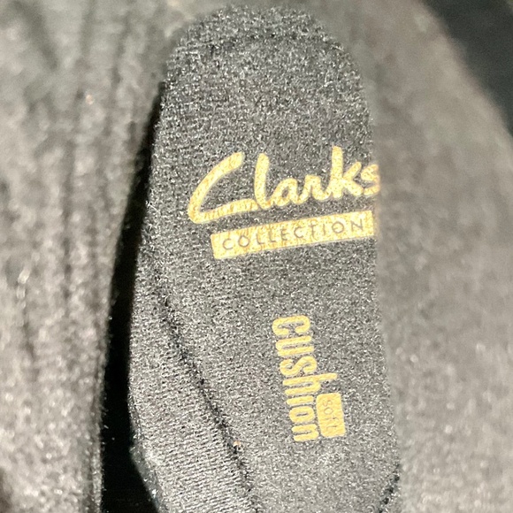 CLARKS Black Enfield Coco Harness Side Zip Suede Leather Ankle Boot sz 10 - Picture 8 of 13